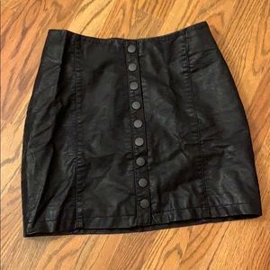 Free People black leather skirt